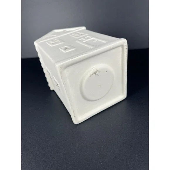 Crate & Barrel White Ceramic Two Story Village House Luminary Curved Roof - Picture 5 of 12